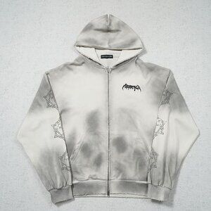 Grailz Project Mud Dyed Dirty Washed Zip Up Sweatshirt